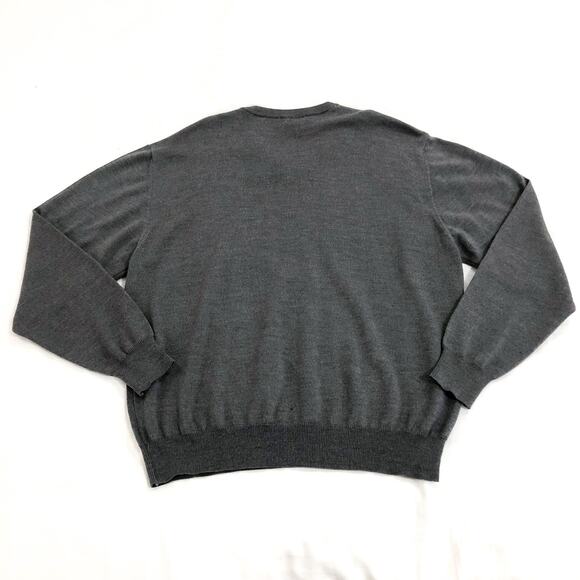 Kirkland Signature 100% Merino Wool V-Neck Gray Sweater - Picture 3 of 5